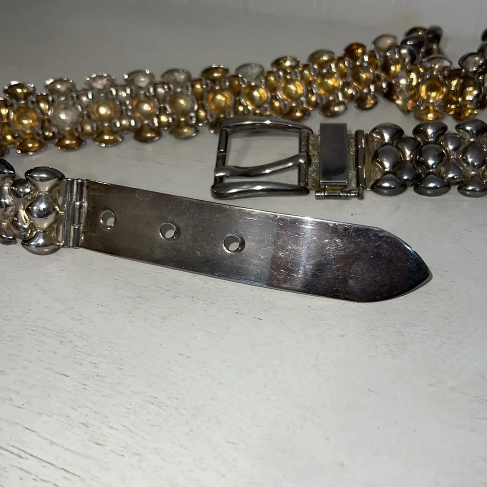 Rare Vintage Silver plate heavy link ladies belt 32”